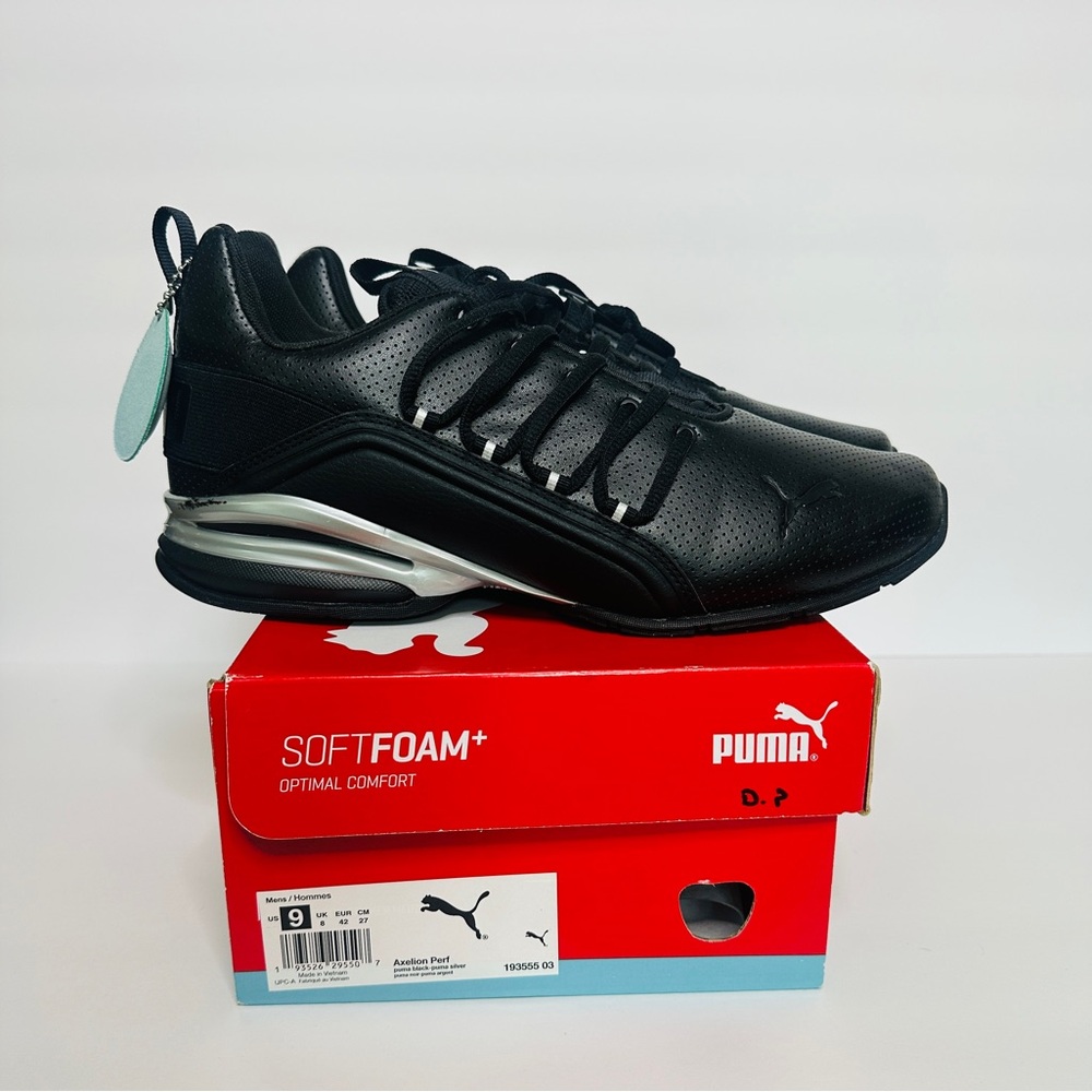 Puma Black Axelion Athletic Shoes with SoftFoam+
